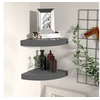 Image de Hoekschappen zwevend 2 st 25x25x3,8 cm MDF hoogglans grijs323893