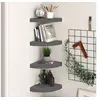 Image de Hoekschappen zwevend 4 st 25x25x3,8 cm MDF hoogglans grijs323894