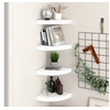 Image de Etagères d angle flottantes 4 pcs blanc 25x25x3,8 cm MDF