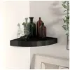Image de Etagère d angle flottante noir 25x25x3,8 cm MDF