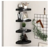 Image de Etagères d angle flottantes 4 pcs noir 25x25x3,8 cm MDF