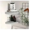Image de Etagères d angle flottantes 2 pcs gris 25x25x3,8 cm MDF