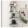 Image de Hoekschappen zwevend 4 st 25x25x3,8 cm MDF grijs323903