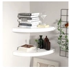 Image de Etagères d angle flottantes 2pcs blanc brillant 35x35x3,8cm MDF