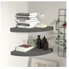 Image de Hoekschappen zwevend 2 st 35x35x3,8 cm MDF hoogglans grijs323914