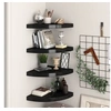 Image de Etagères d angle flottantes 4 pcs noir 35x35x3,8 cm MDF