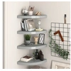 Image de Hoekschappen zwevend 4 st 35x35x3,8 cm MDF grijs323924