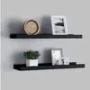 Image de Etagères à rebord pour cadre photo 2 pcs Noir 40x9x3 cm MDF