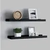 Image de Etagères à rebord pour cadre photo 2 pcs Noir 60x9x3 cm MDF