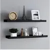 Image de Etagères à rebord pour cadre photo 2 pcs Noir 80x9x3 cm MDF