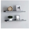 Image de Etagères à rebord pour cadre photo 2 pcs Gris 40x9x3 cm MDF