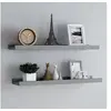 Image de Etagères à rebord pour cadre photo 2 pcs Gris 80x9x3 cm MDF