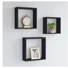 Image de Wandschappen kubus 3 st MDF zwart323950