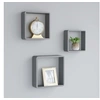 Image de Etagères murales sous forme de cube 3 pcs Gris MDF