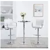 Image de Tabourets de bar lot de 2 blanc similicuir