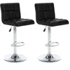 Image de Tabourets de bar lot de 2 noir similicuir