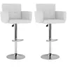 Image de Tabourets de bar lot de 2 blanc similicuir323653