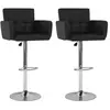 Image de Tabourets de bar lot de 2 noir similicuir