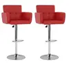 Image de Tabourets de bar lot de 2 rouge similicuir