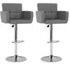 Image de Tabourets de bar lot de 2 gris similicuir323658