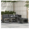 Image de Mobilier à dîner de jardin 4pcs et coussins Gris Résine tressée 311914