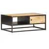Image de Table basse à porte sculptée 90x55x36 cm Bois de manguier brut