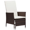 Image de Chaise en resine tressee non pliable exterieur H. 106 cm marron