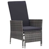 Image de Chaise exterieur non pliable en resine tressee H. 106 cm gris