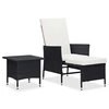 Image de Salon de jardin 2 pcs avec coussins Résine tressée Noir