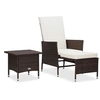 Image de Salon de jardin resine tressee beige 2 pieces 50.0 x 50 x 45 2 personnes