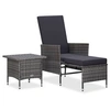 Image de Salon de jardin 2 pcs avec coussins Résine tressée Gris