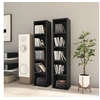Image de Armoires à CD 2 pcs Noir 21x16x93,5 cm Bois d ingénierie