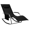 Image de Chaise longue noir H. 88 cm L. 149 cm en acier non empilable non pliable