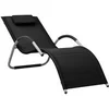 Image de Chaise longue H. 67 cm L. 62 cm noir en acier non empilable non pliable