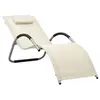 Image de Chaise longue H. 67 cm beige L. 62 cm en acier non empilable non pliable