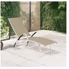 Image de Chaise longue beige L. 170 cm en aluminium H. 96 cm empilable non pliable