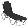 Image de Chaise longue aluminium et textilène noir