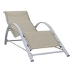Image de Chaise Longue Bain de Soleil de Patio Transat de Terrasse Chaise Longue d'Extérieur Transat de Jardin Textilène et Aluminium Crème 310535