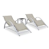 Image de Chaises longues lot de 2 avec table Aluminium Crème310536