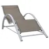 Image de Chaise Longue Bain de Soleil de Patio Transat de Terrasse Chaise Longue d'Extérieur Transat de Jardin Textilène et Aluminium Taupe