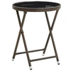 Image de Salontafel 60 cm poly rattan en gehard glas bruin310560