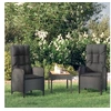 Image de Lot de 2 chaise en resine tressee empilable non pliable H. 93 cm exterieur noir