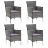 Image de Chaises à manger de jardin lot de 4 Résine tressée Gris
