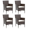 Image de Chaises à manger de jardin lot de 4 Résine tressée Marron