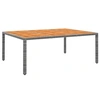 Image de Table de jardin 200x150x75 cm Acacia et résine tressée Gris310591