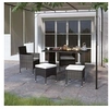 Image de Lot de 4 chaise en resine tressee empilable non pliable H. 42.5 cm exterieur noir