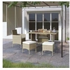 Image de Lot de 4 chaise en resine tressee pliable exterieur H. 84 cm beige