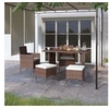 Image de Jeu de chaise et tabouret de jardin 4 pcs Résine tressée Marron 310613