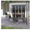 Image de Lot de 4 chaise en resine tressee exterieur gris H. 84 cm