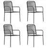 Image de Lot de 4 chaise en acier non pliable exterieur H. 85.5 cm gris